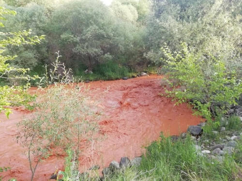 Arpa River Turned into Red