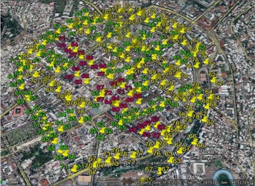 Complete Map of Yerevan City Noise Planned to Develop